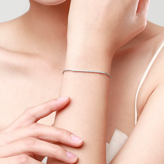 Pulsera de Circonita Cúbica Ajustable de Plata
